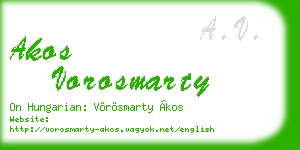 akos vorosmarty business card